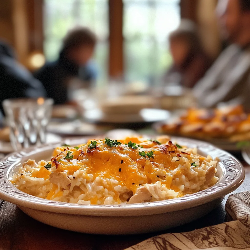 Slow Cooker Cheesy Chicken and Rice with family