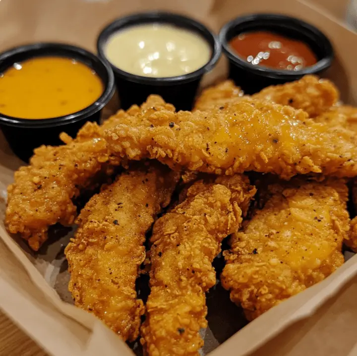 Crispy Cheddar Chicken with Dipping Sauces