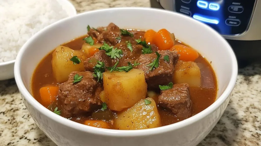 Slow cook in a rice cooker : Hearty Beef Stew Made In A Rice Cooker