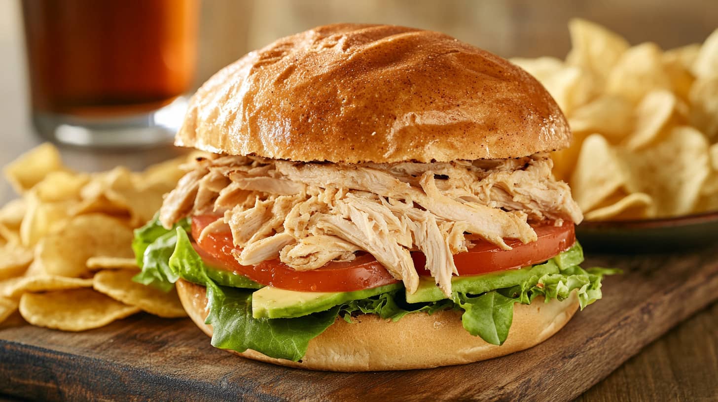 Rotisserie Chicken Sandwich Served Fresh