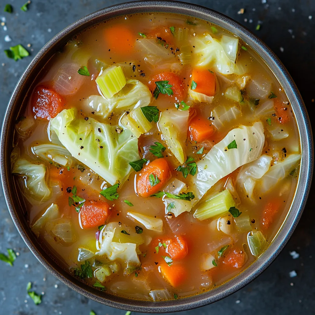 Bowl of Slow Cooker Cabbage Soup