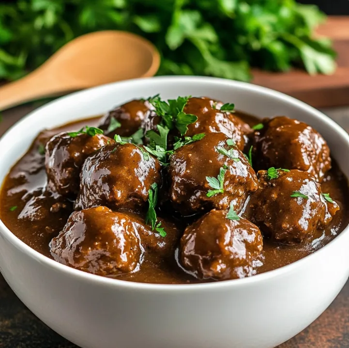Slow Cooker Salisbury Steak Meatballs