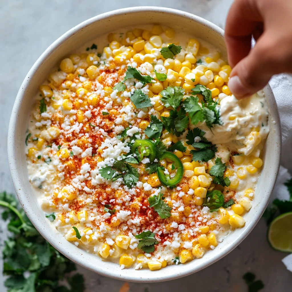 Easy Mexican Street Corn Dip step by step