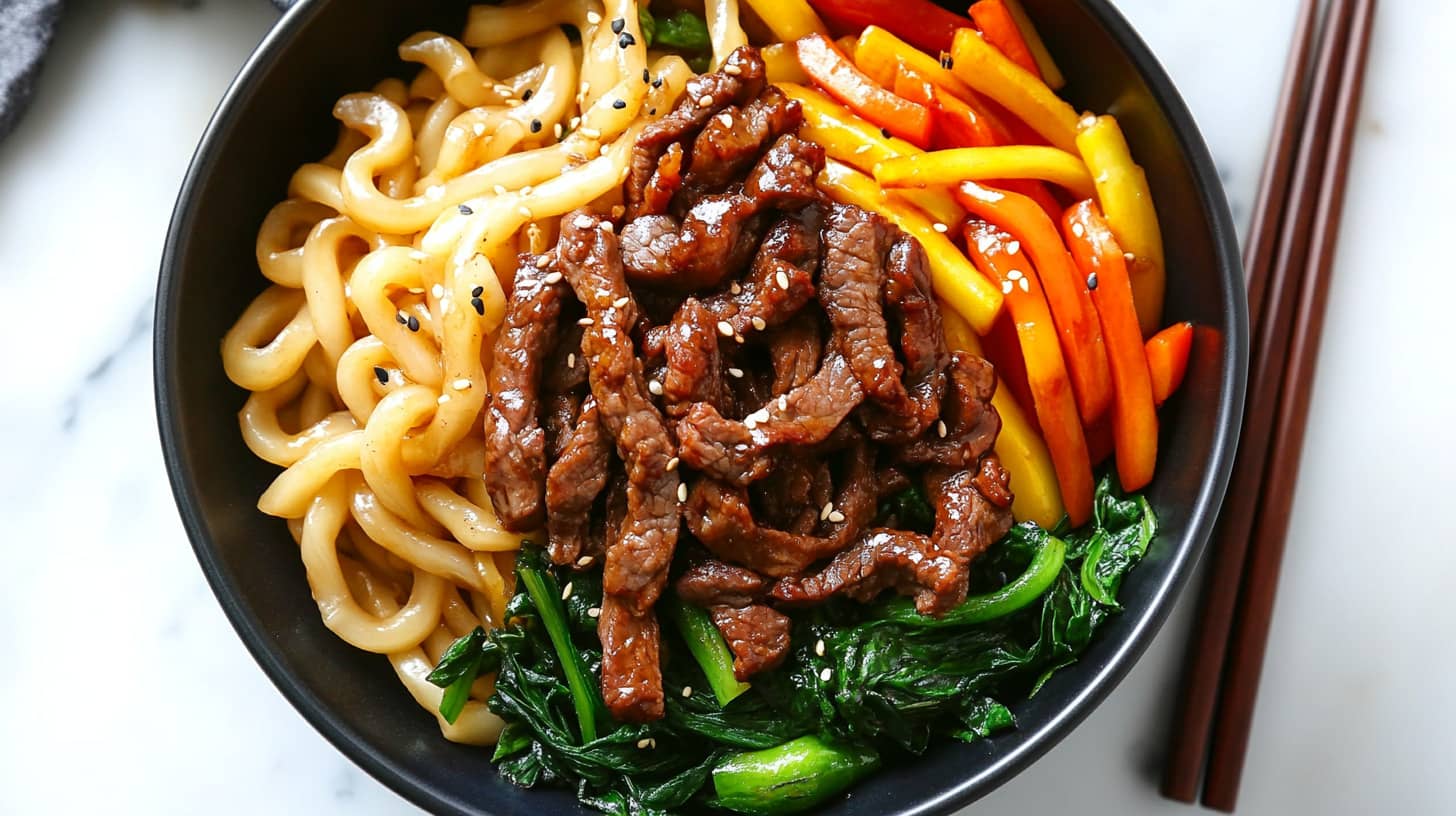 Bulgogi Noodles with beef and vegetables