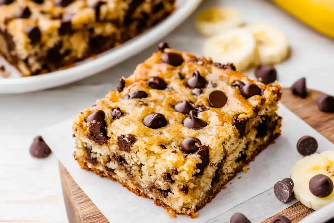 Delicious & Chewy Banana Chocolate Chip Bars