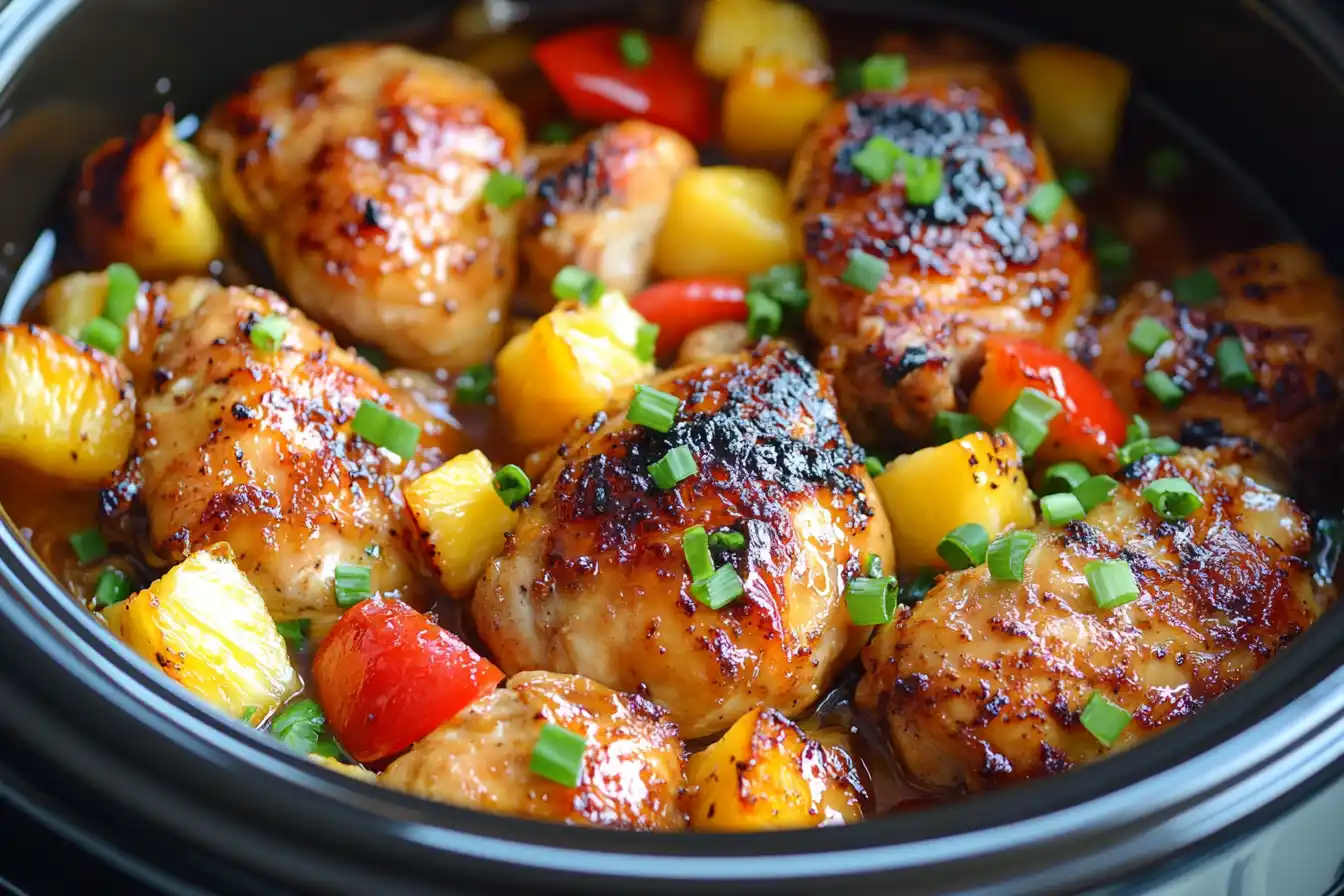Sweet Hawaiian Crockpot Chicken With Pineapple And Bell Peppers