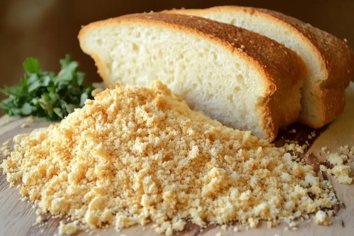Homemade bread and crumbs