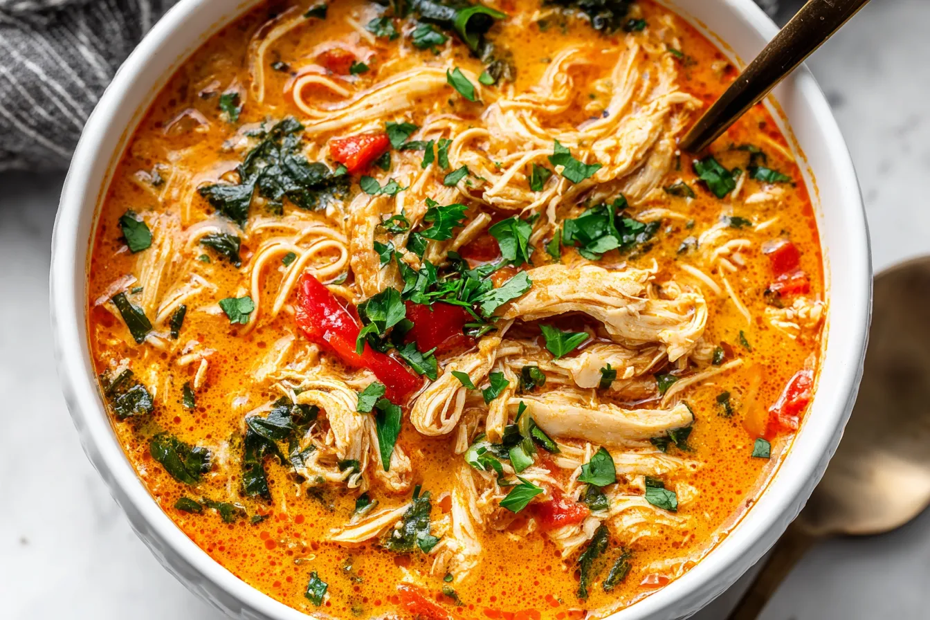 Flavorful crockpot soup recipes with coconut milk, chicken, curry paste, and fresh lime.