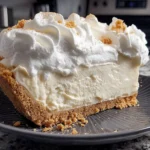 Close-up of Marshmallow Whip Cheesecake slice with fluffy whipped topping and creamy no-bake filling