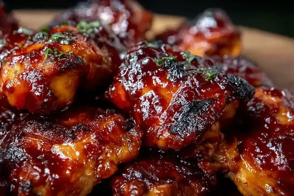 Sweet Baby Ray’s Crockpot Chicken pieces glazed in thick, caramelized barbecue sauce and slow-cooked to tender, smoky perfection.