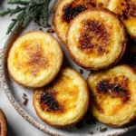 Creme Brûlée Cookies with caramelized sugar tops on a plate