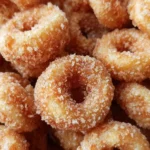 Close-up of Mini Doughnut Hot Buttered Cheerios with cinnamon sugar coating