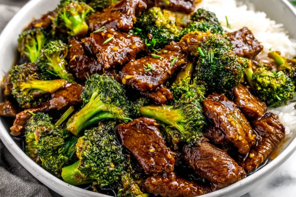 The Best Crockpot Recipes for Busy Weeknights showing beef and broccoli over rice