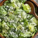 Greek Lettuce Salad made with chopped romaine lettuce, fresh dill, creamy feta, and lemon olive oil dressing
