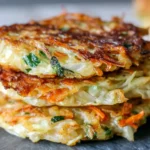 Cabbage Fritters Recipe with shredded cabbage and carrots cooked to crispy perfection