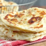 Chapati Flatbread cooked on a skillet with golden brown spots