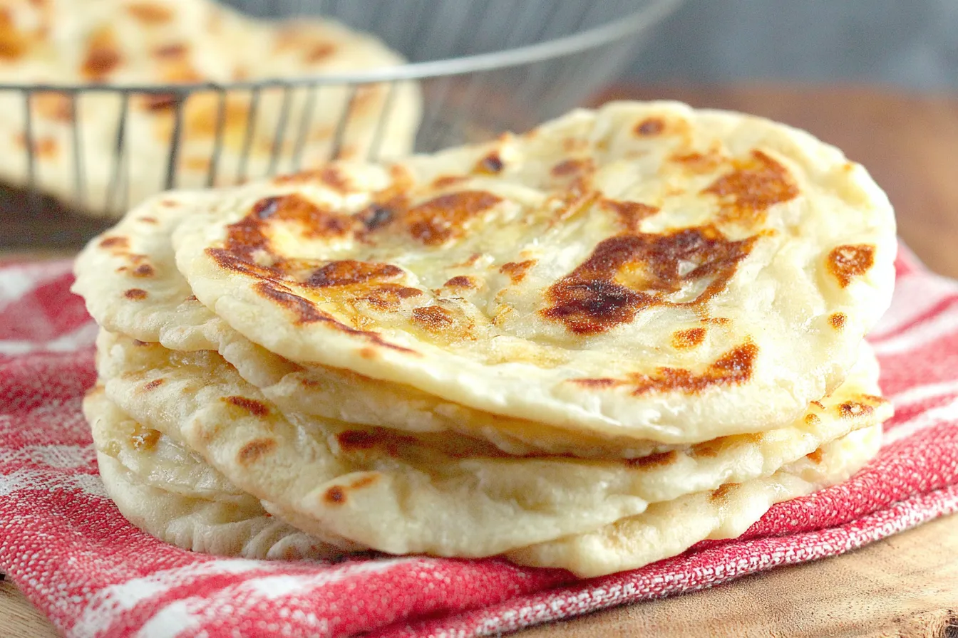Chapati Flatbread cooked on a skillet with golden brown spots