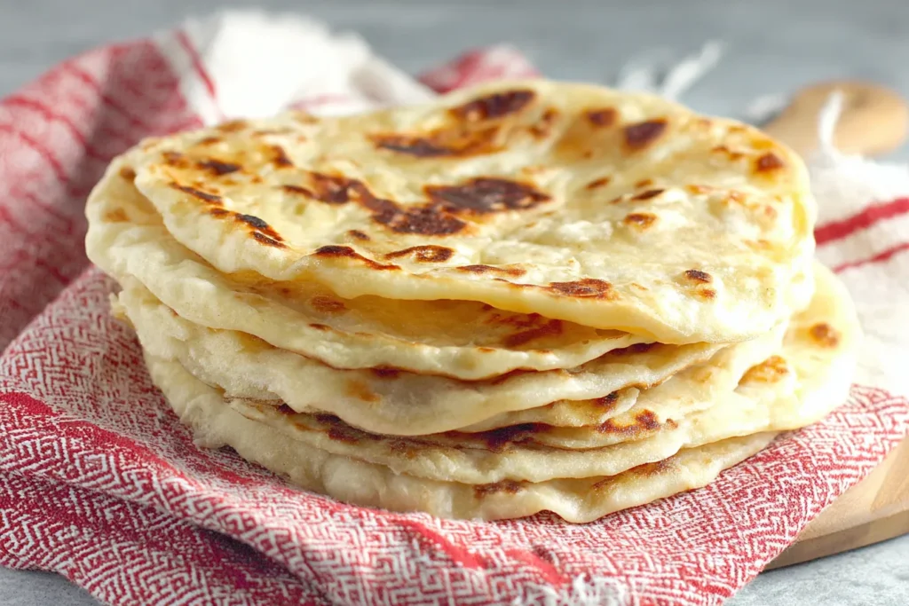 Chapati Flatbread stacked warm and golden with soft layers
