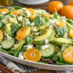 Irish Flag Clementine Cucumber Salad with fresh greens, citrus and creamy avocado