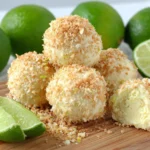 Homemade Key Lime Truffles with creamy lime filling and graham cracker crust coating